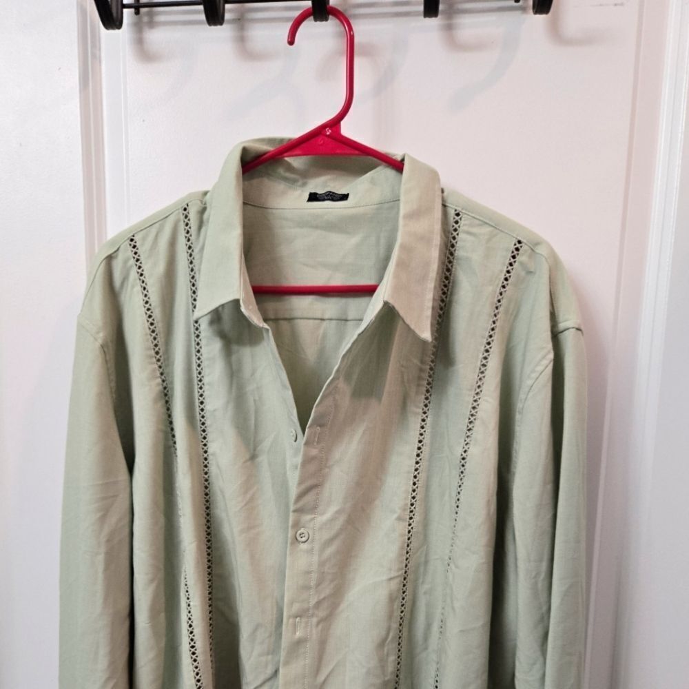 Coofandy embroidered Guayabera long sleeve sz 2xl - Picture 8 of 12